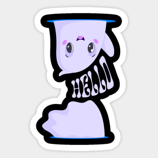 Hello Ghost Tee - Playful Spooky Greetings Shirt Sticker